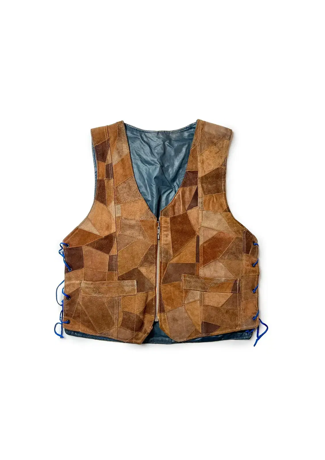 VTG patchwork leather vest 패치워크 가죽 조끼